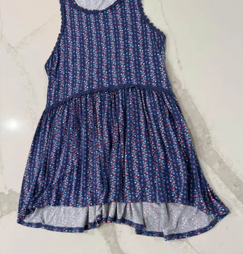 Matilda Jane Beyond The Horizon Floral Tunic Tank Top Womens Medium Blue Cottage