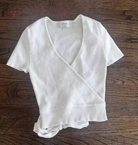 Aritzia  brand Little Moon white t-shirt with side tie Size XS