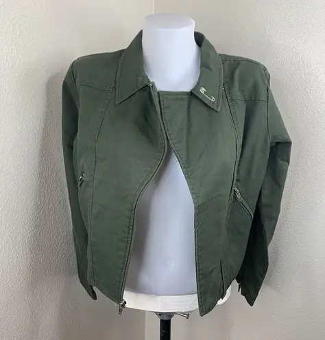 Stüssy Stussy Moto Utility Military Asymmetrical Full Zip Jacket Sz M Fit S Safety Pin