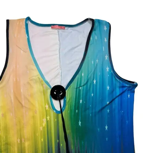 Simply Aster by Firmiana Sleeveless Smocked Maxi Dress Size Large Blue