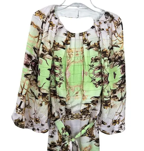 Karen Millen Mirrored Tulipa Print Woven Satin Maxi Dress NWT size 6