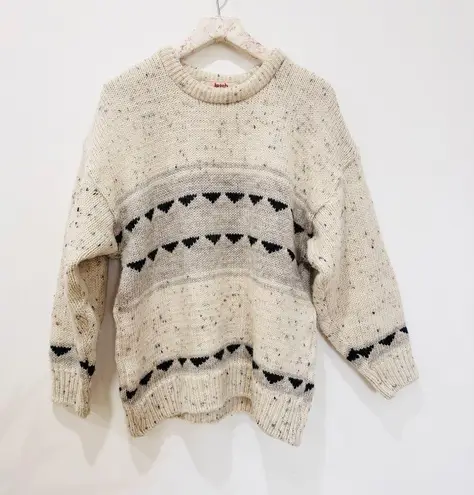 Irish Homecraft 100% naturally oiled wool vintage Crewneck sweater Black Size L