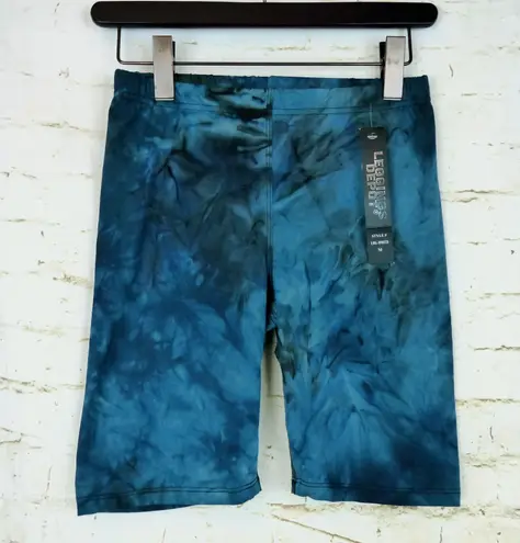 Leggings Depot Biker Shorts Women M Blue Black Tie Dye Pull On Stretch 23X8 Boho