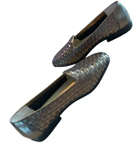 G.Wiz Silver Grey Metallic Woven Pattern Loafers size 6M
