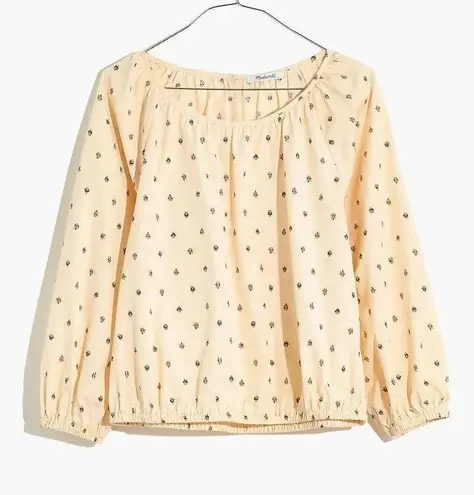 Madewell ★ NWT  Gathered Puff-Sleeve Crop Top - Sunrise Floral Bone ★