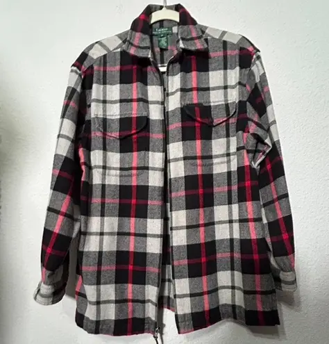Lauren Ralph Lauren Flannel Plaid Long Sleeve Zip