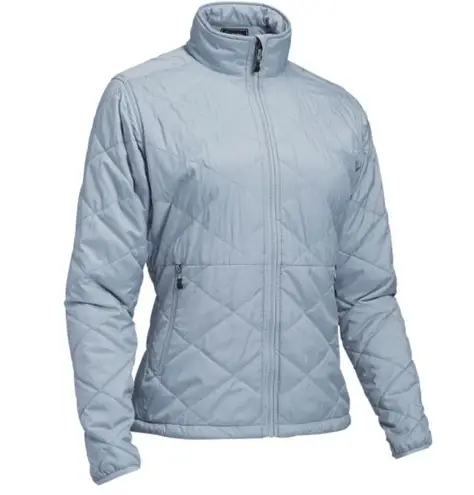 Eastern Mountain Sports EMS Freescape Quilted Jacket Light Gray Zip Size XS