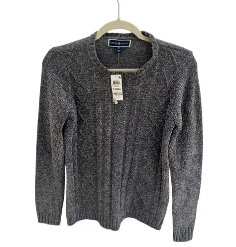 Karen Scott Cable Knit Chenille Sweater
