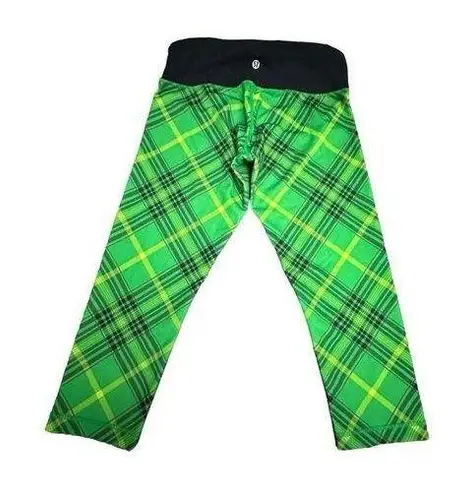 Lululemon Y2K Vintage  6 Rare Green Tartan Wunder Under Crou Plaid Leggings #T11