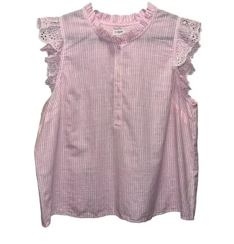 J.Crew Womens Striped ruffle front flutter