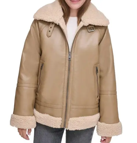 Levi's Levi’s Relaxed Faux Shearling and Faux Leather Aviator Jacket