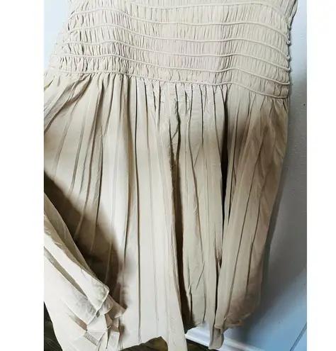 Ramy Brook Brown Crepe Hourglass V-Neck Smocked Waist Preslie Dress Size XL