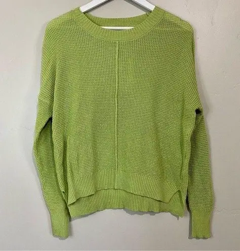 Sweet Romeo Women’s Waffle Knit Lightweight Pullover Sweater Green Size XS NWT