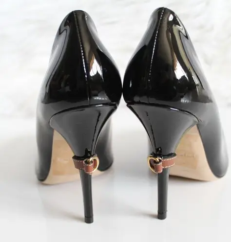 Burberry  D-ring Detail Black Patent Leather Square-Toe Pumps