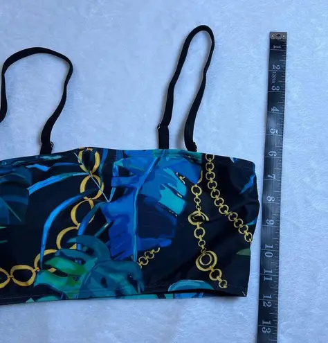 Women's Floral Print Two Piece High Rise Bikini Size Medium NWOT Beach Coastal Black