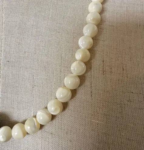 Karla Jordan mother of pearl cream and blue asymmetrical necklace