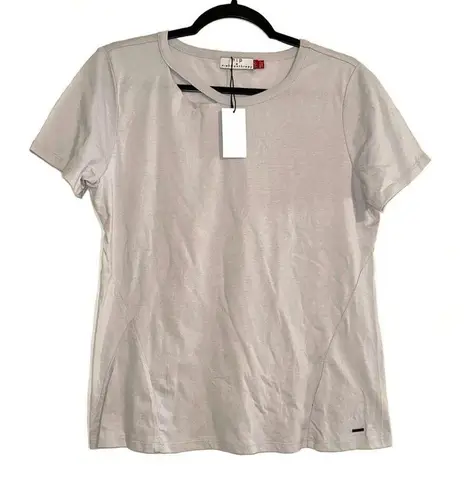 n:philanthropy NEW Cypess Neck Cut Out Short Sleeve Gray T-Shirt M