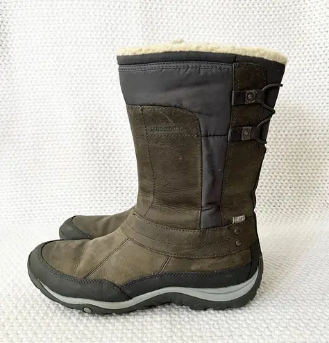 Merrell Grey Pewter Mid Calf Murren Waterproof Hiking Zip Boots Lined 10 J02165
