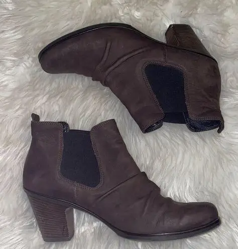 Paul Green  Brown Nubuck Suede Leather Ankle Boots