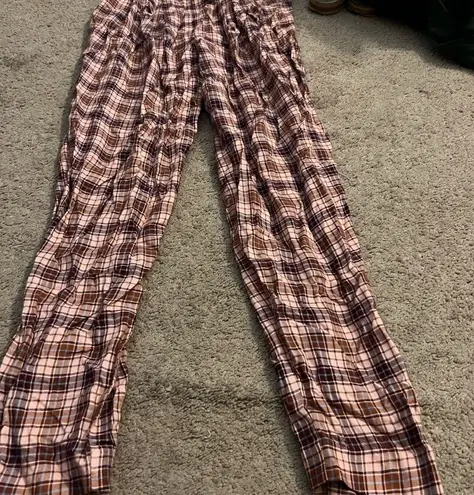 Majorelle Revolve Naples Pink Plaid High Waisted Pleated Trouser Pants