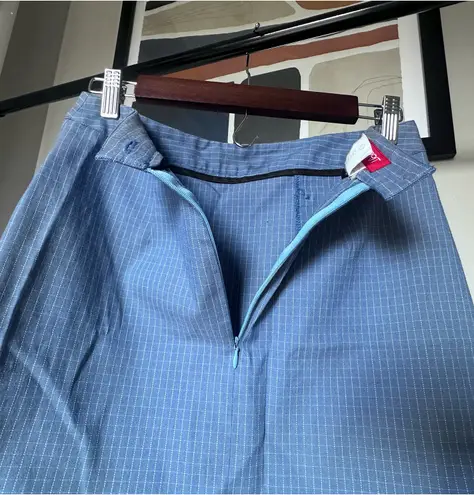 Esprit Light blue with subtle checkered pattern Mini Skirt Size 7-8 Y2K Retro