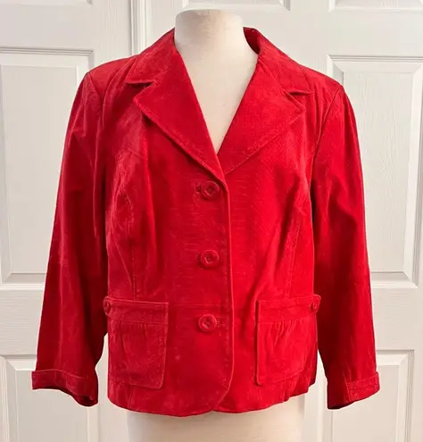 Bernardo Vintage Red Leather Jacket Coat Snakeskin M Medium L Large