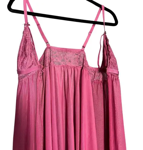 Women’s Babydoll Lace Front Clasp Mauve Lingerie Size Large Intimates Sexy Pink