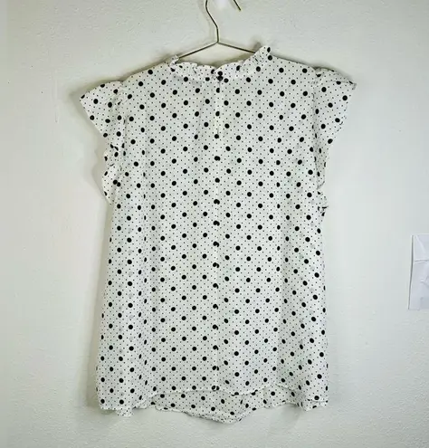 Sweet Rain Women’s 1X Polka Dot Ruffle Sleeve Blouse Flowy Lightweight Plus Size