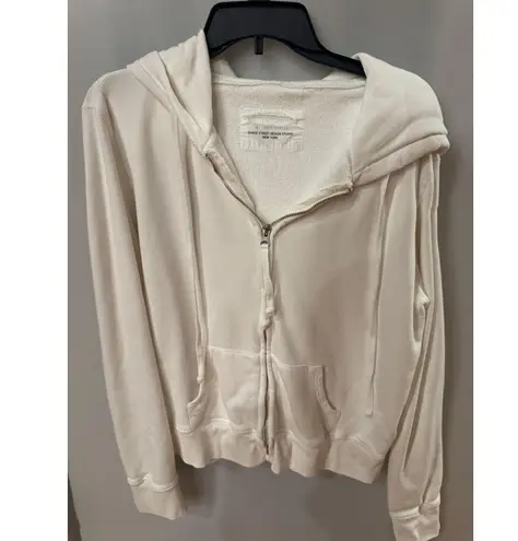 Nili Lotan Women's Callie Zip Up Hoodie Chalk