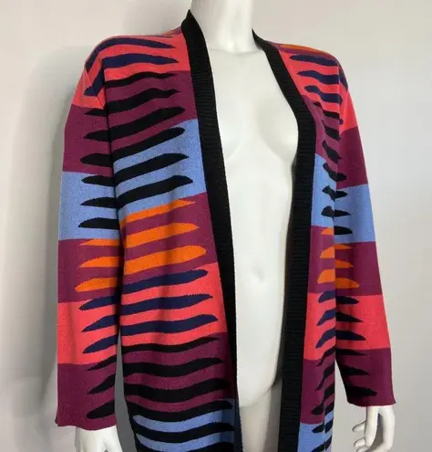 Mara Hoffman Striped Fringe Open Front Cardigan Knit One Size