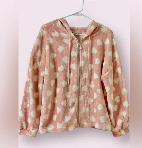 Cozy Pink Heart Fleece Zip