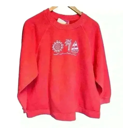 Fresh Produce NWT Vintage Sweatshirt Long Sleeve Graphic orange Tropical S