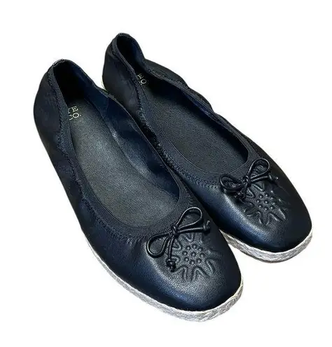 Frye and Co Willow Ballet Flats Women's 9 Espadrilles Black Slip On Shoes