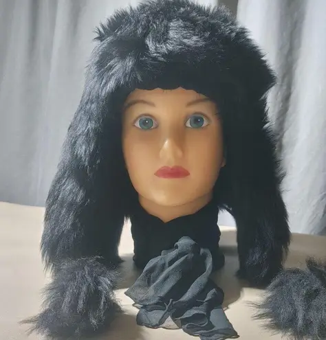 Aviator Hat Zabari Black Brown New York Genuine Leather Plush Faux Fur Turkey