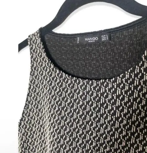 Mango SZ L black and white textured bodycon dress