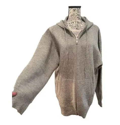 Thakoon Sweater full zip oversized hoodie, size XL, color heather gray NWT