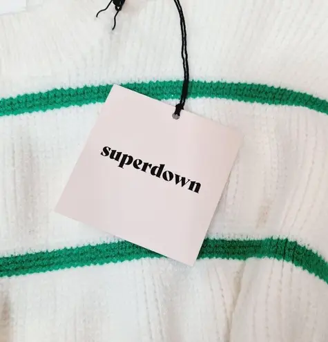 superdown  Sophia Stripe Sweater in White & Green