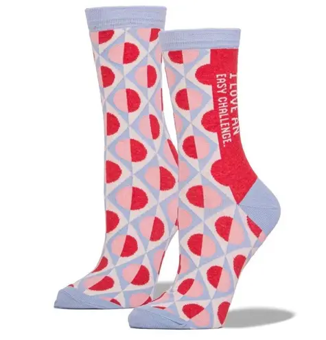 Blue Q Love An Easy Challenge Women's Crew Sock by , Brand New with Tags!