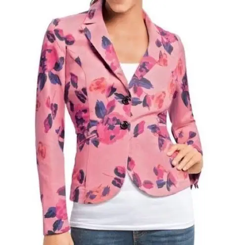 CAbi  Women’sa Floral Jacket Blazer Longsleeve in Pink Rose Garden Cottagecore 8