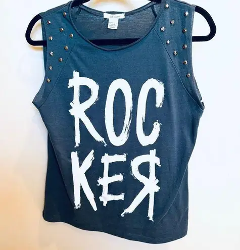Self Esteem Vintage Y2K Rocker Tank Top Studded Sleeveless Casual Top Large