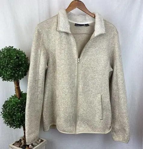 Swiss Tech Tan Zip Up Long Sleeve Fleece Lined Jacket L Brown Size L