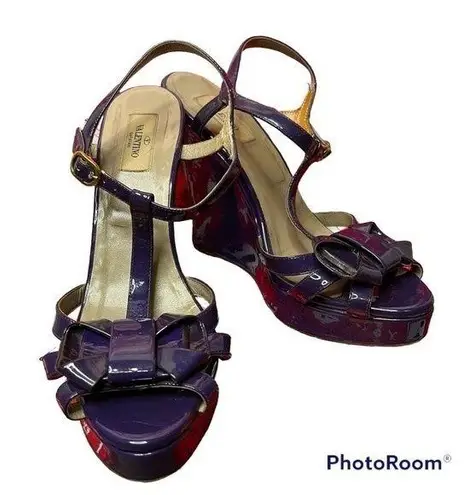 Valentino Garavani Valentino purple wedge heels