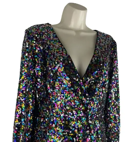 Hutch Demi Confetti Mini Dress in Rainbow Sequins Multi Color Size 2