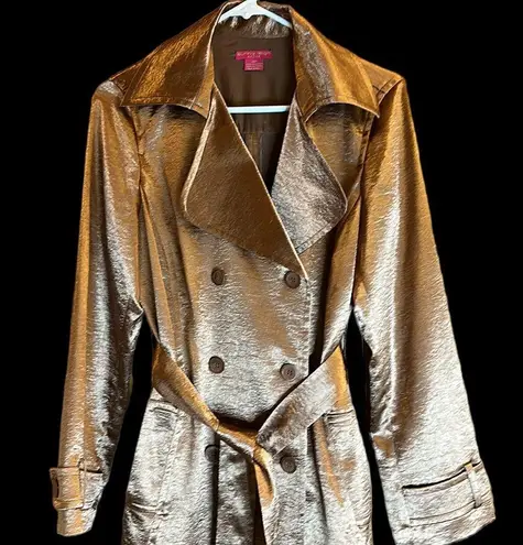 Sunny Leigh Petite Bronze Lightweight 100% Polyester Dress Coat with Pockets