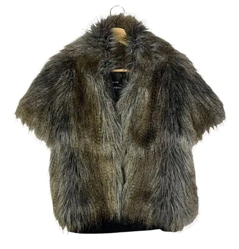 Dolce Vita Brown Full Zip Faux Fur Short Sleeve Jacket XS/S