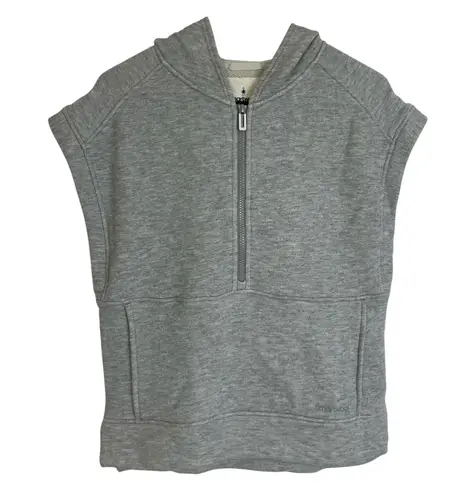 Smartwool Terry Hoodie Sweatshirt Womens Small Grey Sleeveless Wool Blend EUC