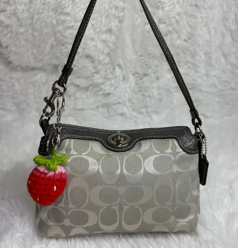 Coach y2k  Gray Signature Canvas Mini Purse / Wristlet - Image 1