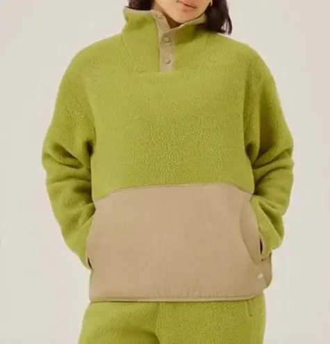 Allbirds NWT Women's XS Fluff Fleece Pullover Wool Blend Jacket Hazy Lime Green