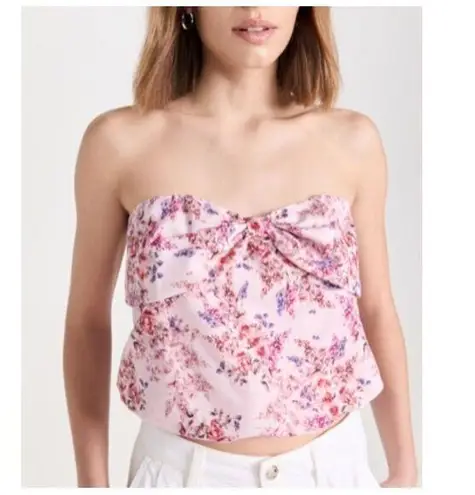 Cami NYC NWT Dedrah Primavera Strapless Bow Top Women’s Size Small Pink Linen