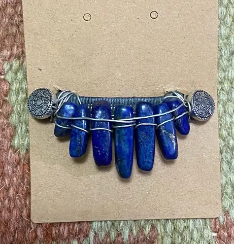 Wire Wrapped Lapis Lazuli Barrette 🧿 Blue